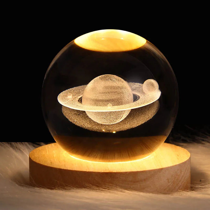 3D Art Crystal Ball LED Night Lamp