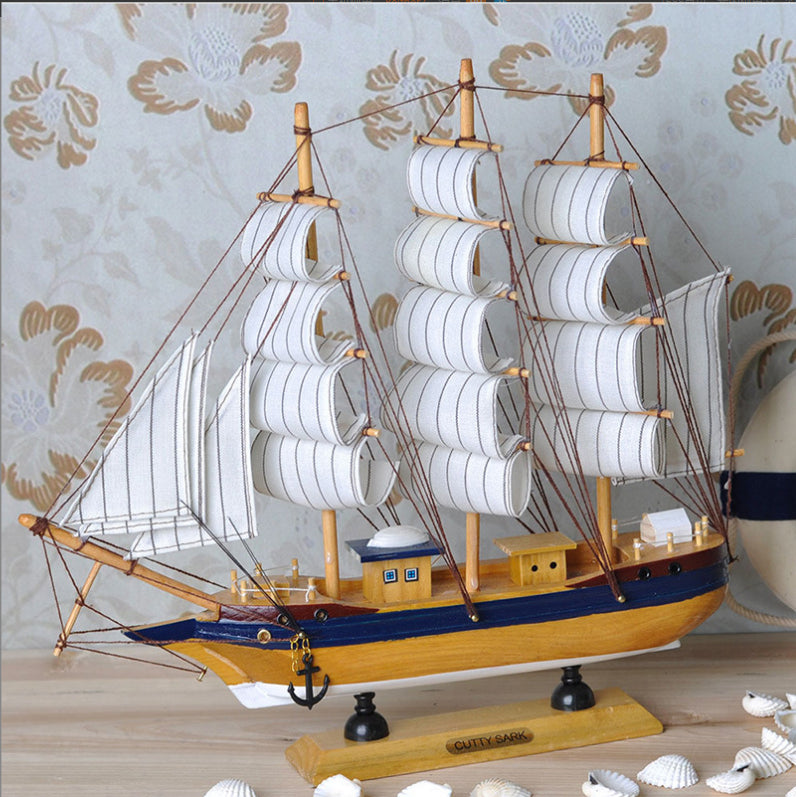 Home Decor Living Room Indoor Wine Cabinet Office Sailing Boat Ornaments Gift
