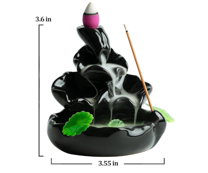 Fountain for Home Decor Backflow Incense Holder Incense Waterfall Ceramic Burner
