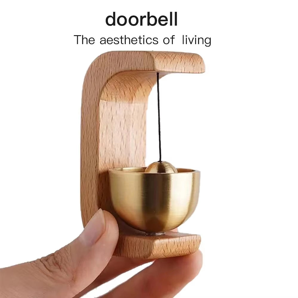 Magnetic Doorbell Brass Wind Chimes Wireless Entrance Bell Pendant Home Decor Minimalism Art Deco Design