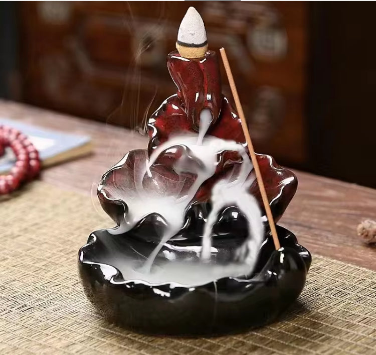 Fountain for Home Decor Backflow Incense Holder Incense Waterfall Ceramic Burner