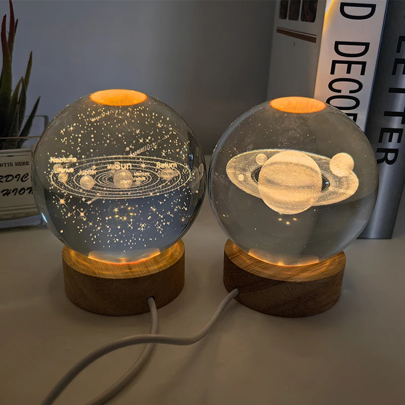 3D Art Crystal Ball LED Night Lamp